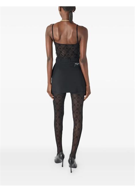 top moonogram mesh flock straps donna black MARINE SERRE | WTO514ACJER0005BK99